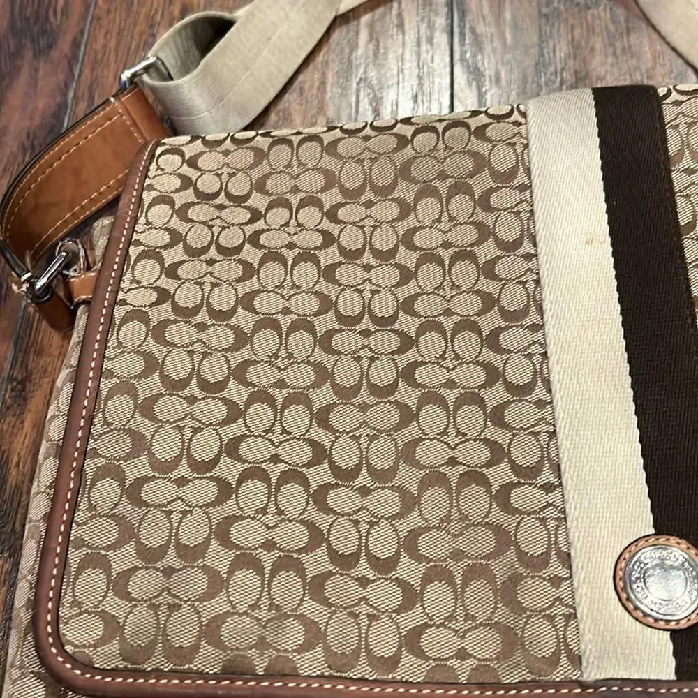 Coach Voyage Signature Messenger Bag in GUC signature jacquard fabric